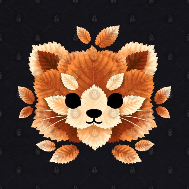 Red panda of leaves by NemiMakeit